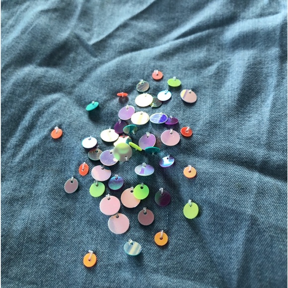 Justice Children’s Baby Blue Blouse with Rainbow Sequins - Size 14 - Picture 10 of 11